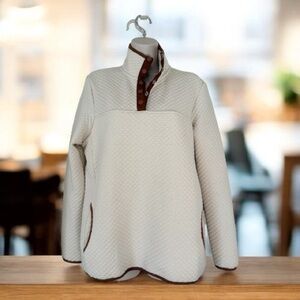 Classy Quilted Cream Pullover